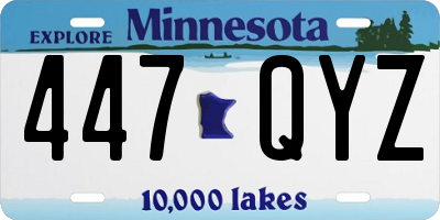 MN license plate 447QYZ