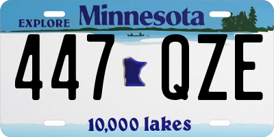 MN license plate 447QZE