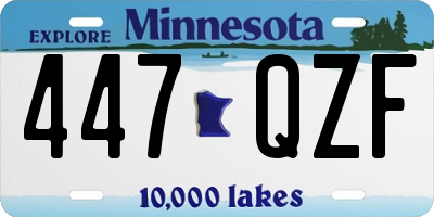 MN license plate 447QZF