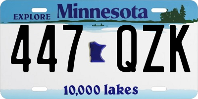 MN license plate 447QZK