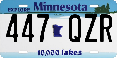 MN license plate 447QZR
