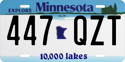 MN license plate 447QZT