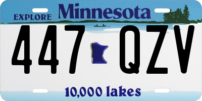 MN license plate 447QZV