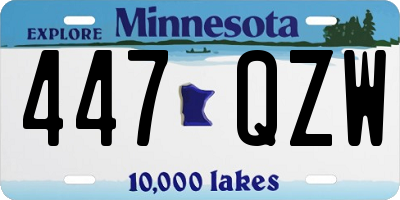 MN license plate 447QZW