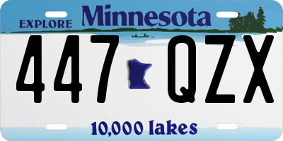 MN license plate 447QZX