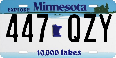 MN license plate 447QZY