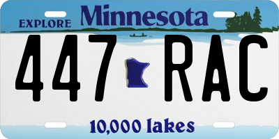 MN license plate 447RAC