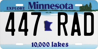 MN license plate 447RAD