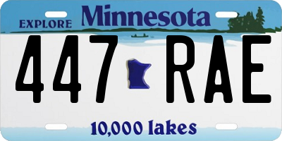 MN license plate 447RAE