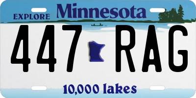 MN license plate 447RAG