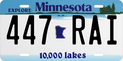 MN license plate 447RAI