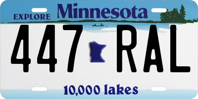 MN license plate 447RAL