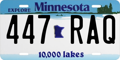 MN license plate 447RAQ