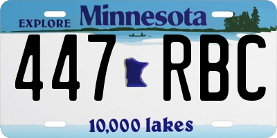 MN license plate 447RBC