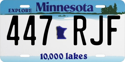 MN license plate 447RJF