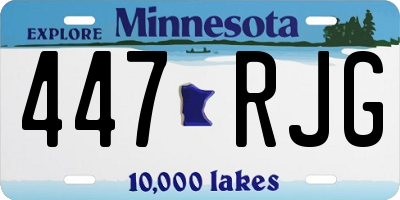MN license plate 447RJG
