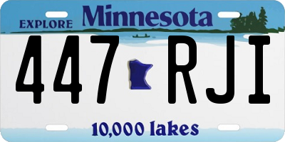 MN license plate 447RJI