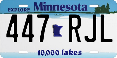 MN license plate 447RJL