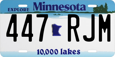 MN license plate 447RJM