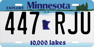 MN license plate 447RJU