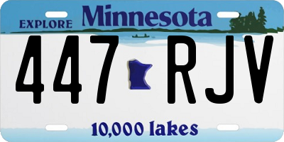 MN license plate 447RJV