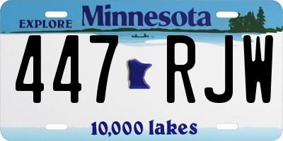 MN license plate 447RJW
