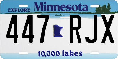 MN license plate 447RJX