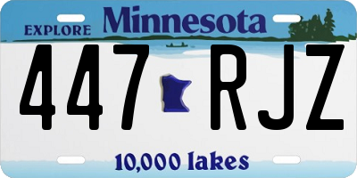 MN license plate 447RJZ