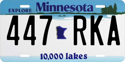 MN license plate 447RKA