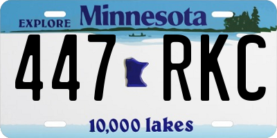 MN license plate 447RKC