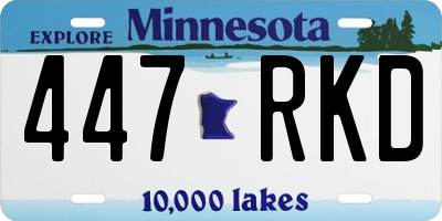 MN license plate 447RKD