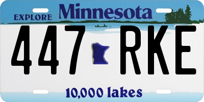 MN license plate 447RKE