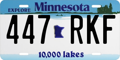 MN license plate 447RKF