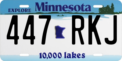 MN license plate 447RKJ