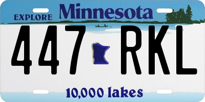 MN license plate 447RKL