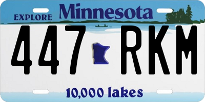 MN license plate 447RKM