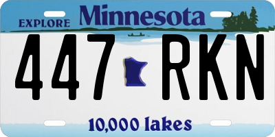 MN license plate 447RKN