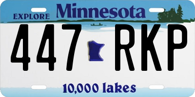 MN license plate 447RKP