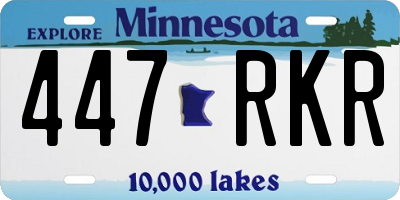 MN license plate 447RKR