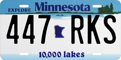MN license plate 447RKS