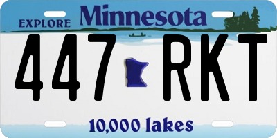 MN license plate 447RKT