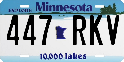 MN license plate 447RKV