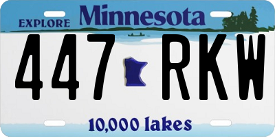 MN license plate 447RKW