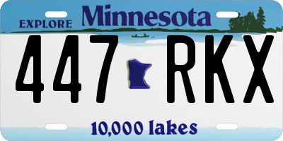MN license plate 447RKX