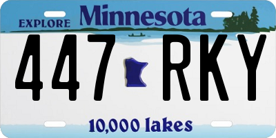 MN license plate 447RKY