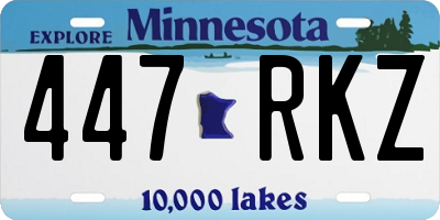 MN license plate 447RKZ
