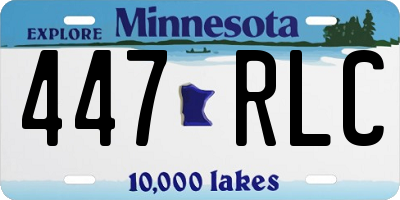 MN license plate 447RLC