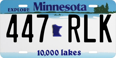MN license plate 447RLK