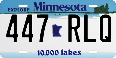 MN license plate 447RLQ