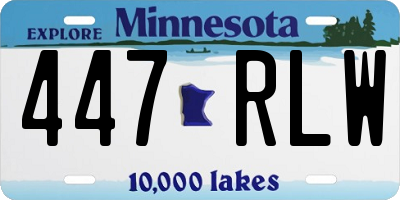 MN license plate 447RLW